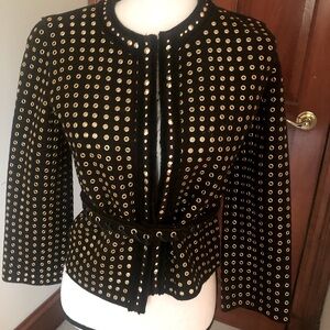 Vintage Prada black wool jacket with grommets..very rare from 2005